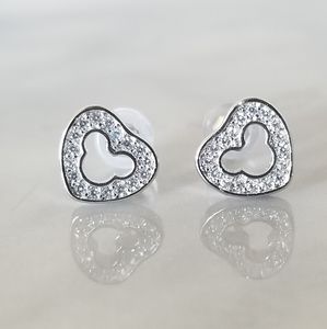 Mickey mouse heart earrings